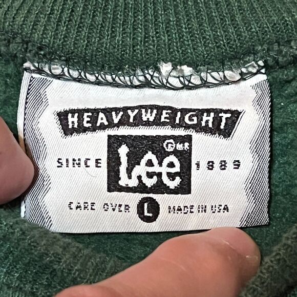 Vintage 90s Lee Heavyweight Whitetails Unlimited Green Sweatshirt Made USA Large - Picture 3 of 7